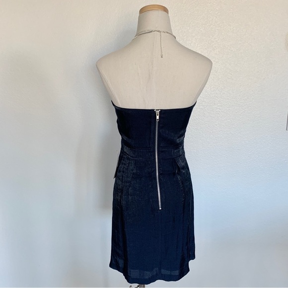 Arden B Navy Blue Rosette Shimmer Strapless Tube Dress - Picture 5 of 9